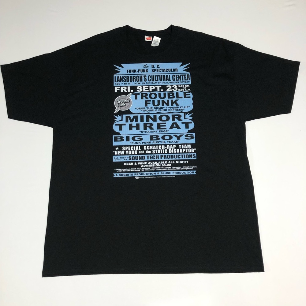 NWT Old School GoGo Trouble Funk Minor Threat Billboard Poster T-Shirt Size 2XL